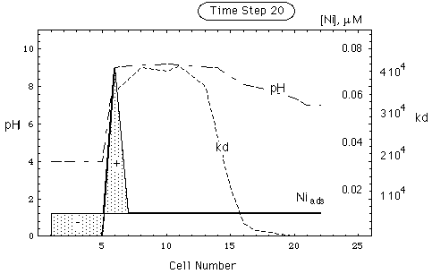 Fig. 5b: Accumulation Profiles in Column with pH Buffer 