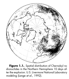 spatial distribution of Chernobyl radionuclides in the northern hemisphere